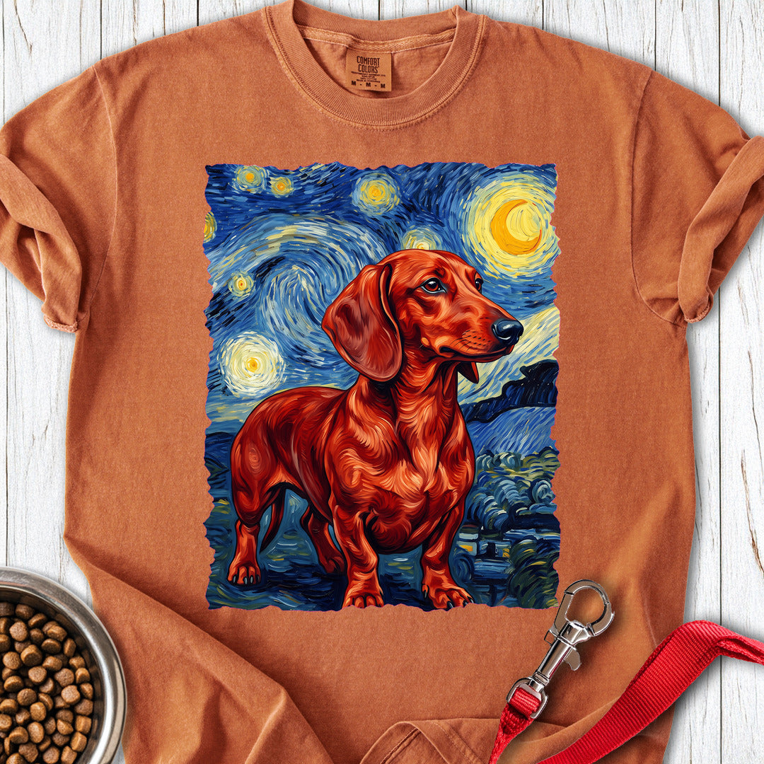 Dachshund Van Gogh Red Premium Tee — Yam