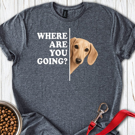 Dachshund Where Are You Going Cream Dark Heather