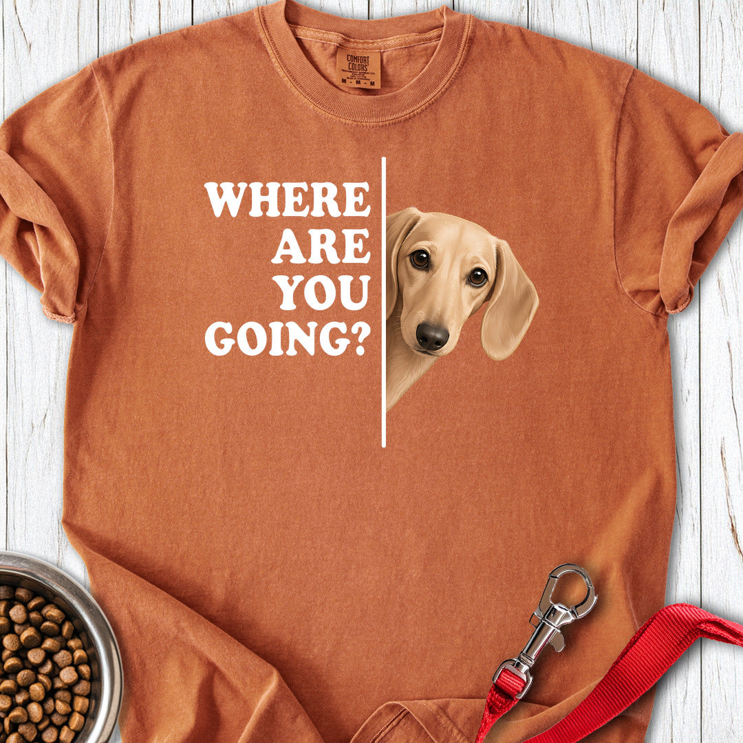 Dachshund Where Are You Going Cream Premium Tee — Yam