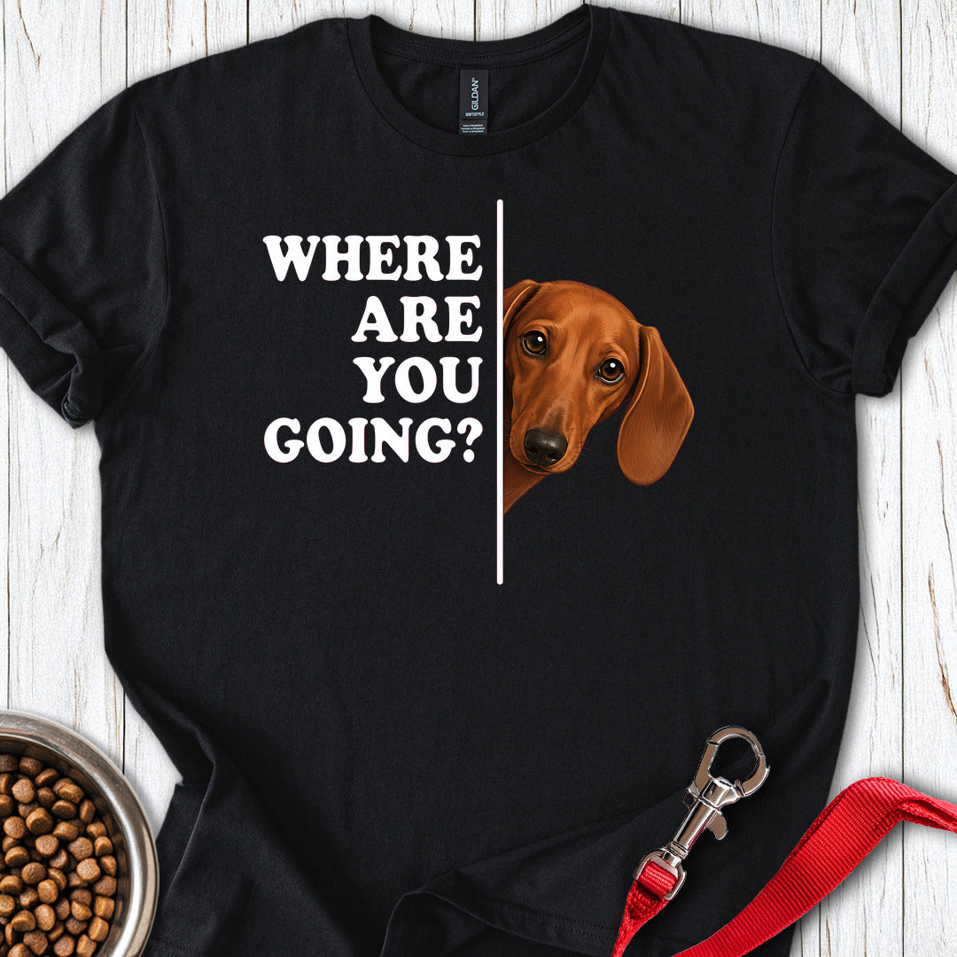 Dachshund Where Are You Going Red — Black