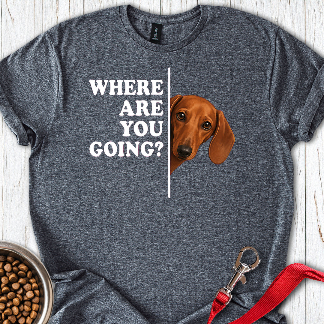 Dachshund Where Are You Going Red — Dark Heather