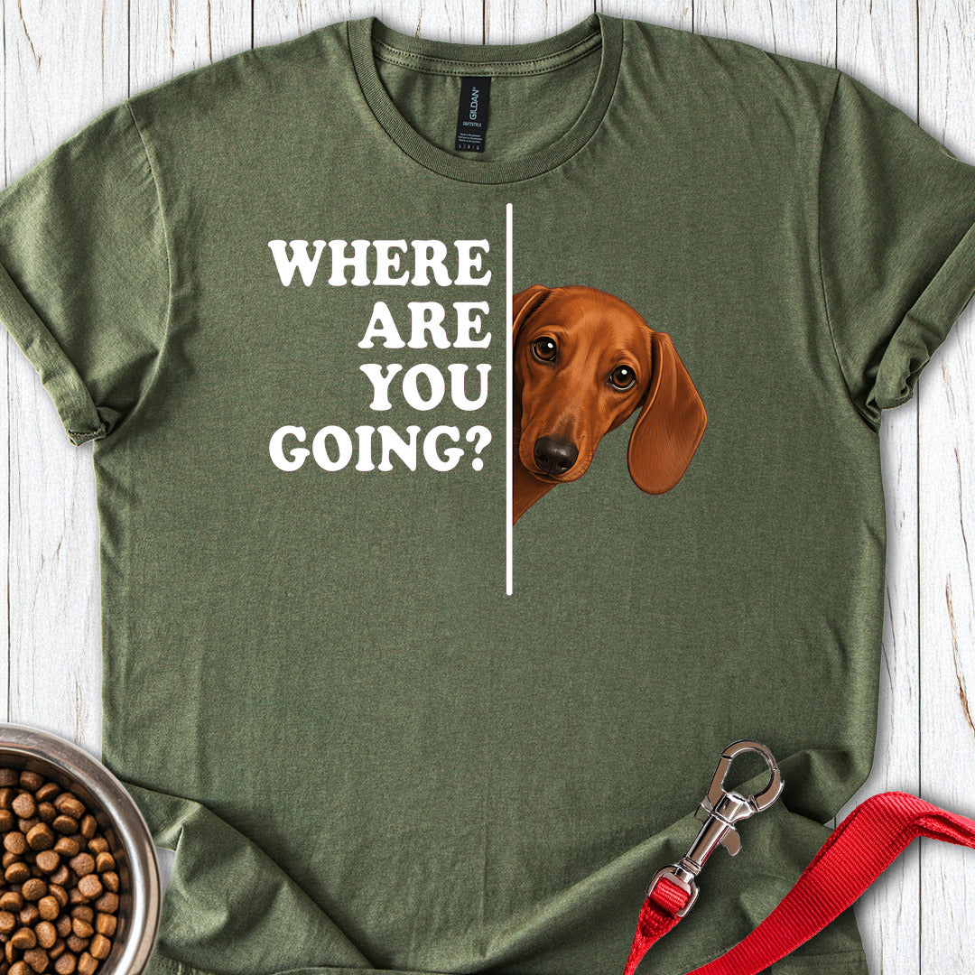 Dachshund Where Are You Going Red — Military Green