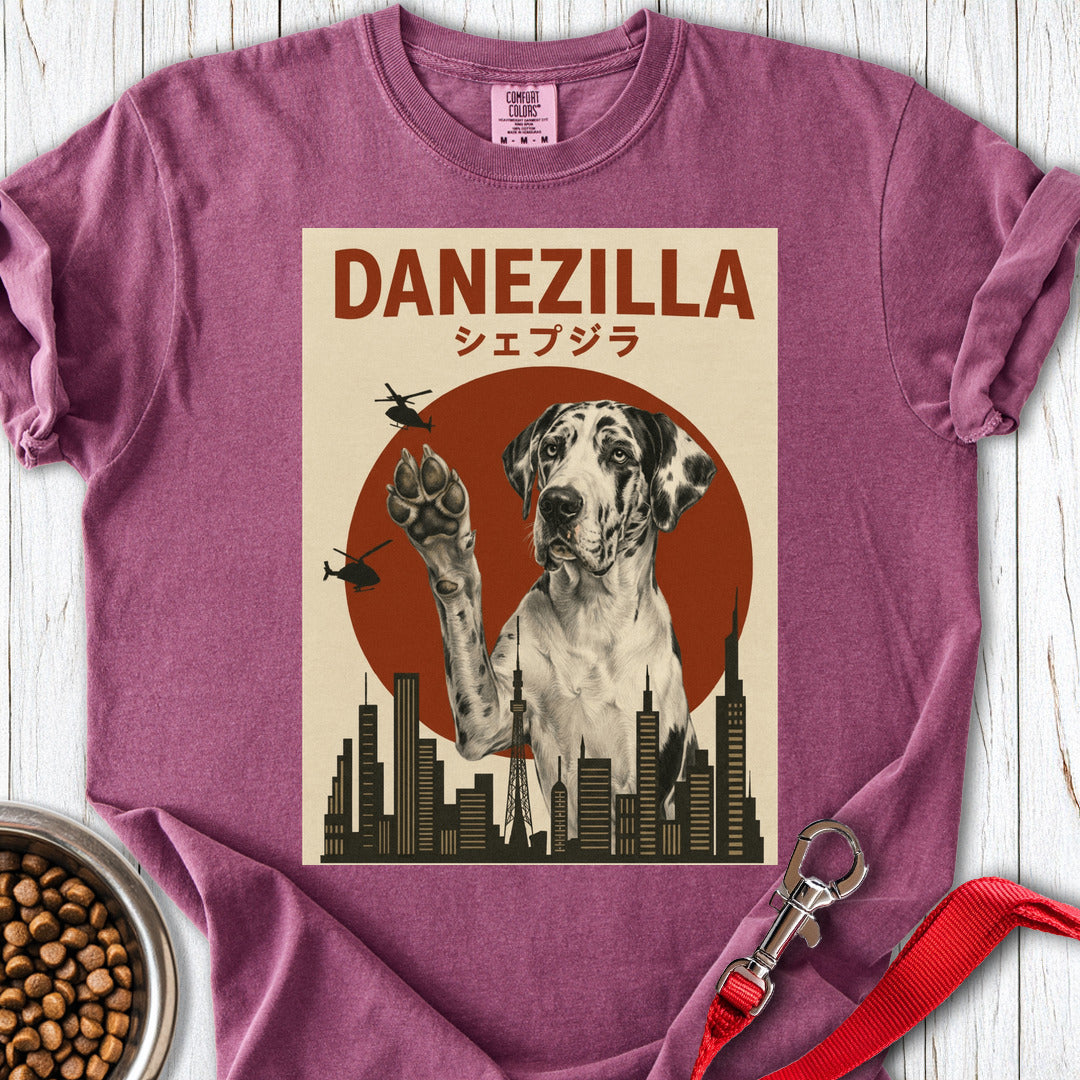 Danezilla Harlequin Great Dane Premium Tee — Berry