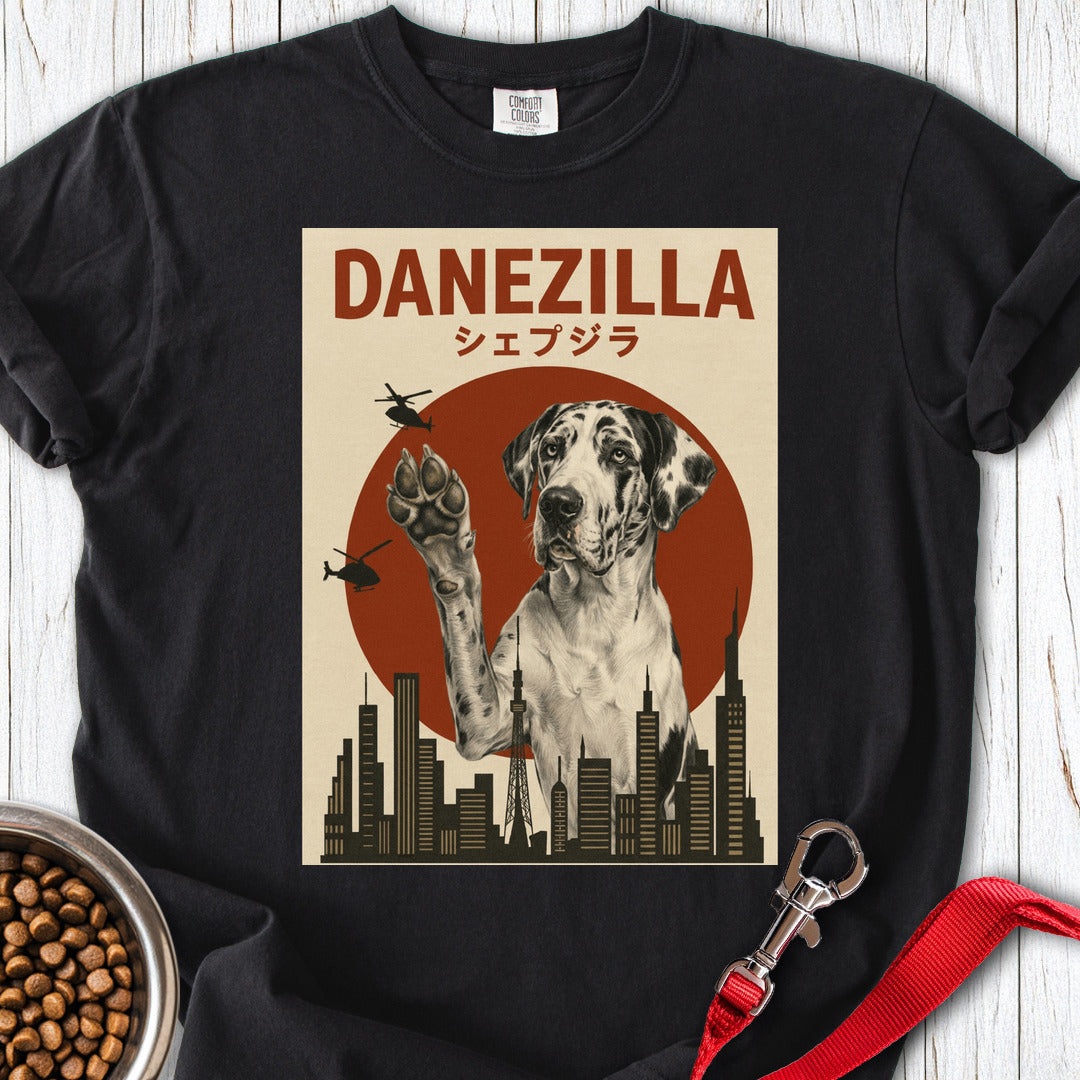 Danezilla Harlequin Great Dane Premium Tee — Black