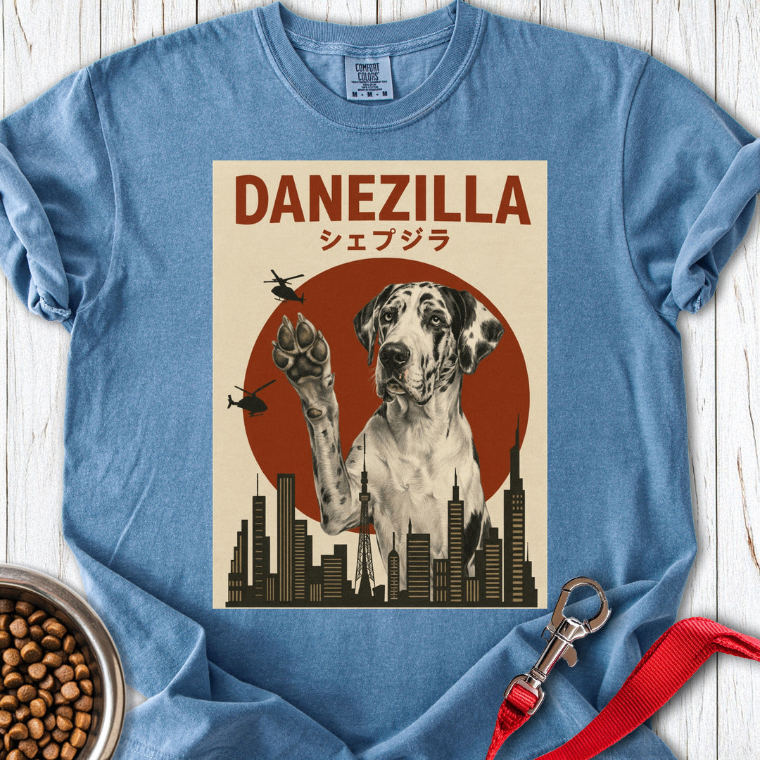 Danezilla Harlequin Great Dane Premium Tee — Blue Jean
