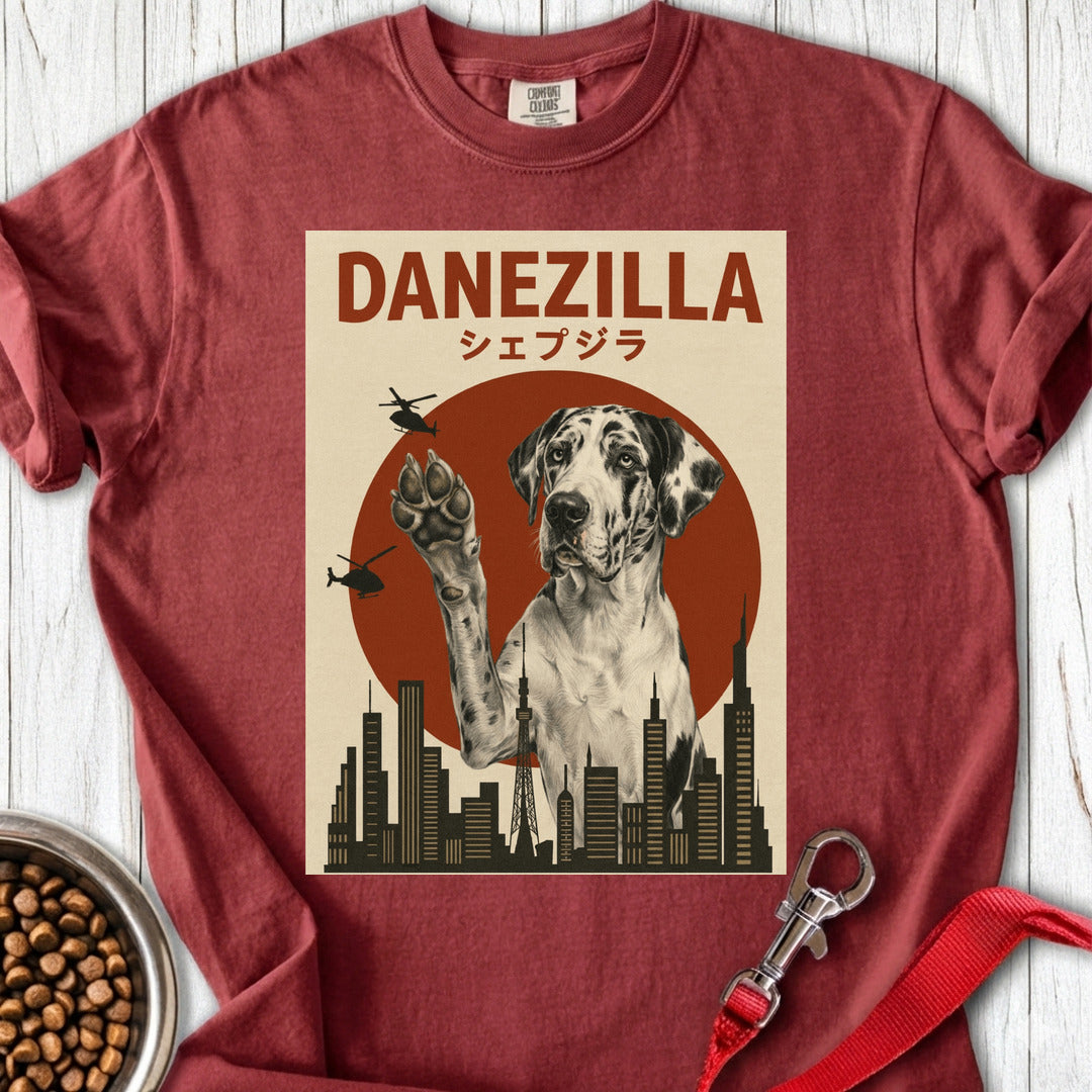 Danezilla Harlequin Great Dane Premium Tee — Brick