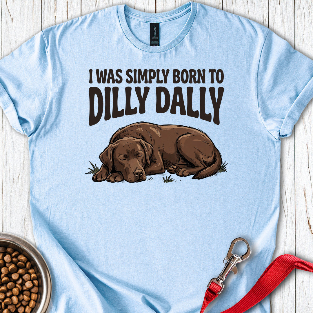 Dilly Dally Chocolate Lab Light Blue