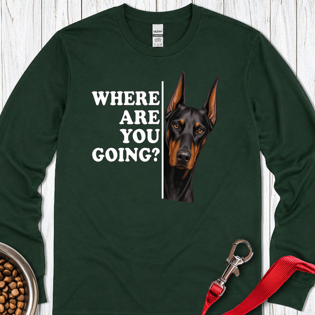 Doberman Alert Long Sleeve — Forest Green