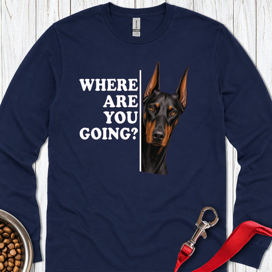Doberman Alert Long Sleeve — Navy