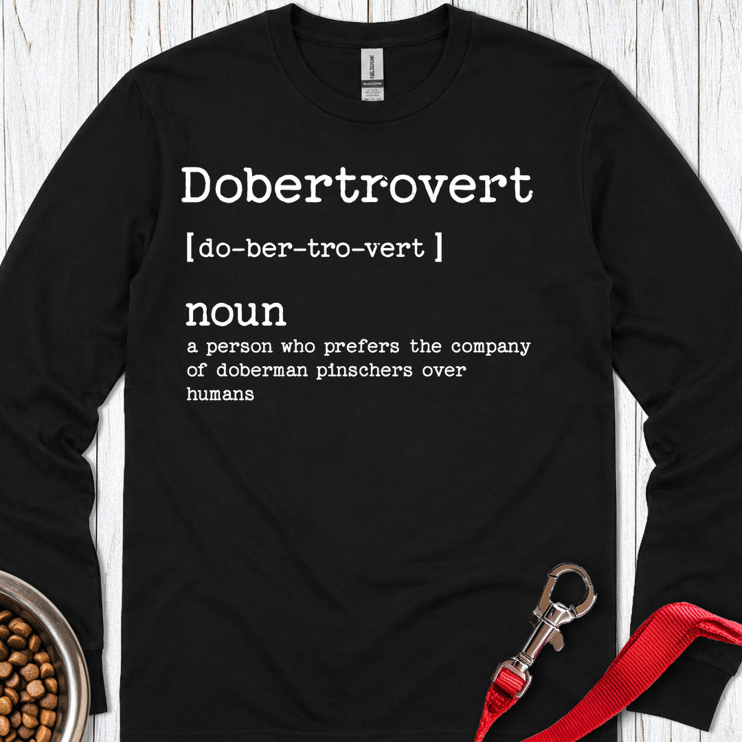 Doberman Dobertrovert Long Sleeve — Black