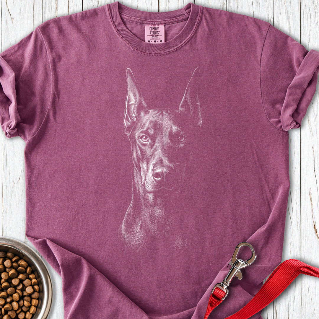 Doberman Engraved Premium Tee — Berry
