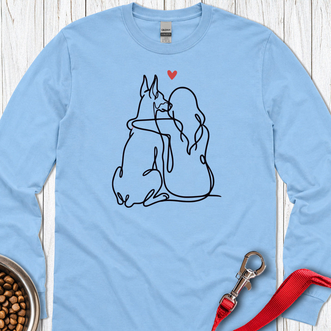 Doberman Girl Long Sleeve — Carolina Blue