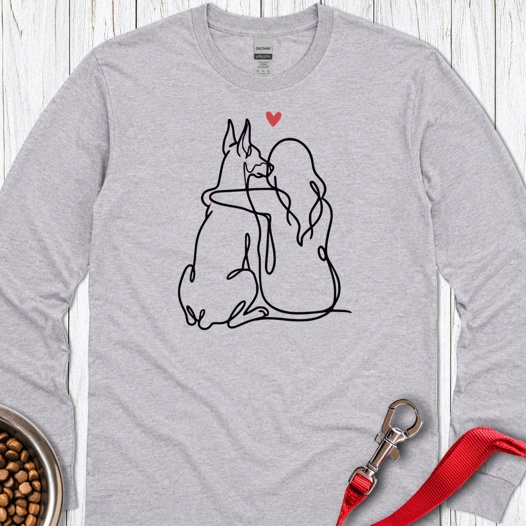 Doberman Girl Long Sleeve — Sport Grey
