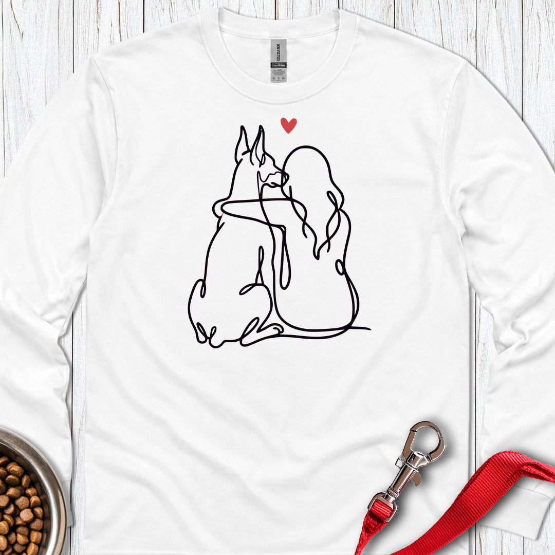 Doberman Girl Long Sleeve — White