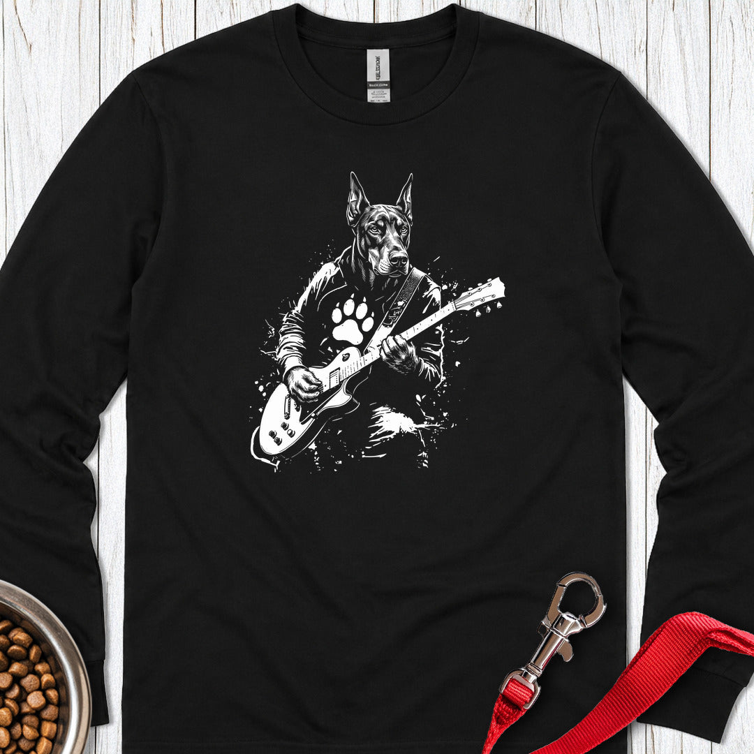 Doberman Guitar Long Sleeve — Black