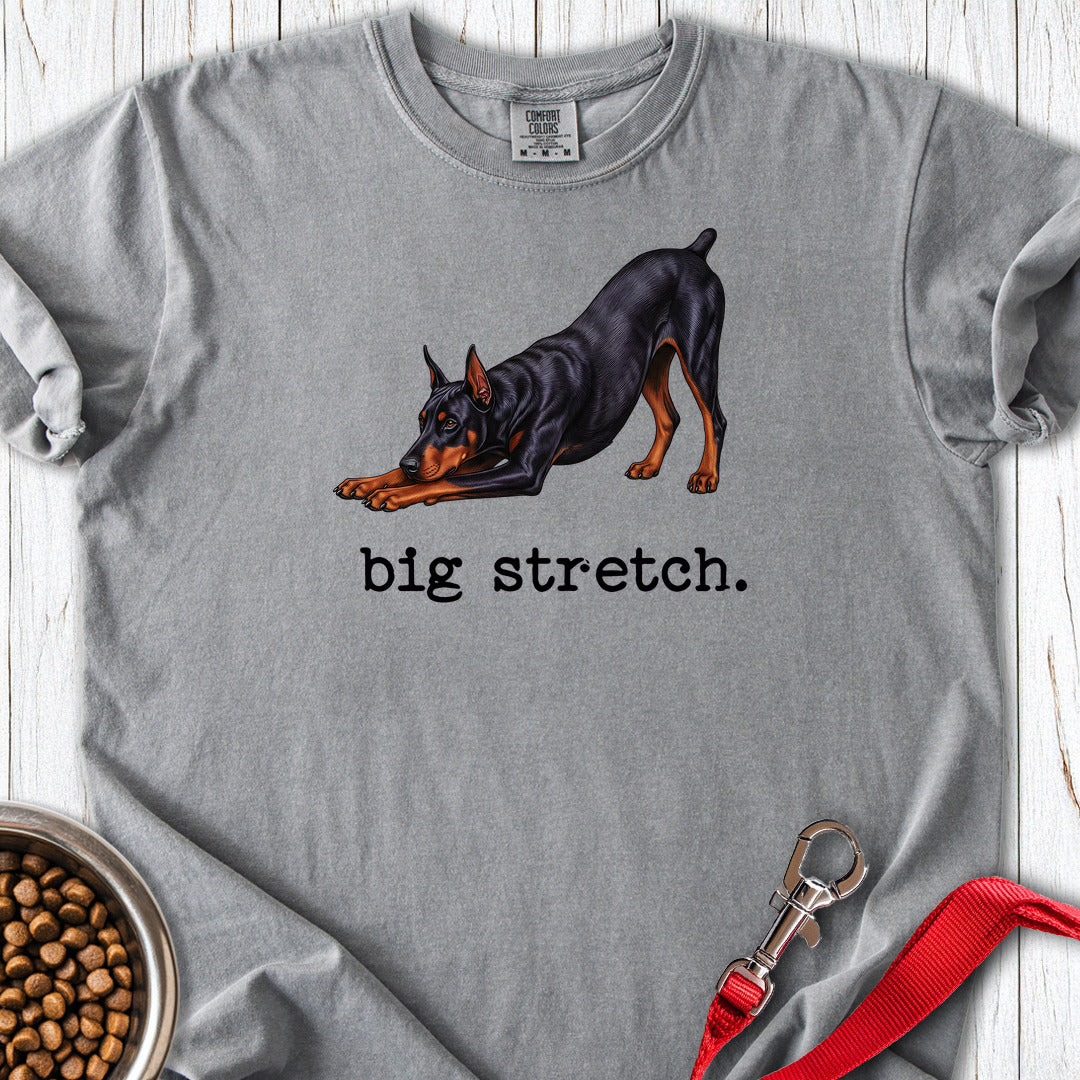 Doberman Pinscher Big Stretch Premium Tee — Grey