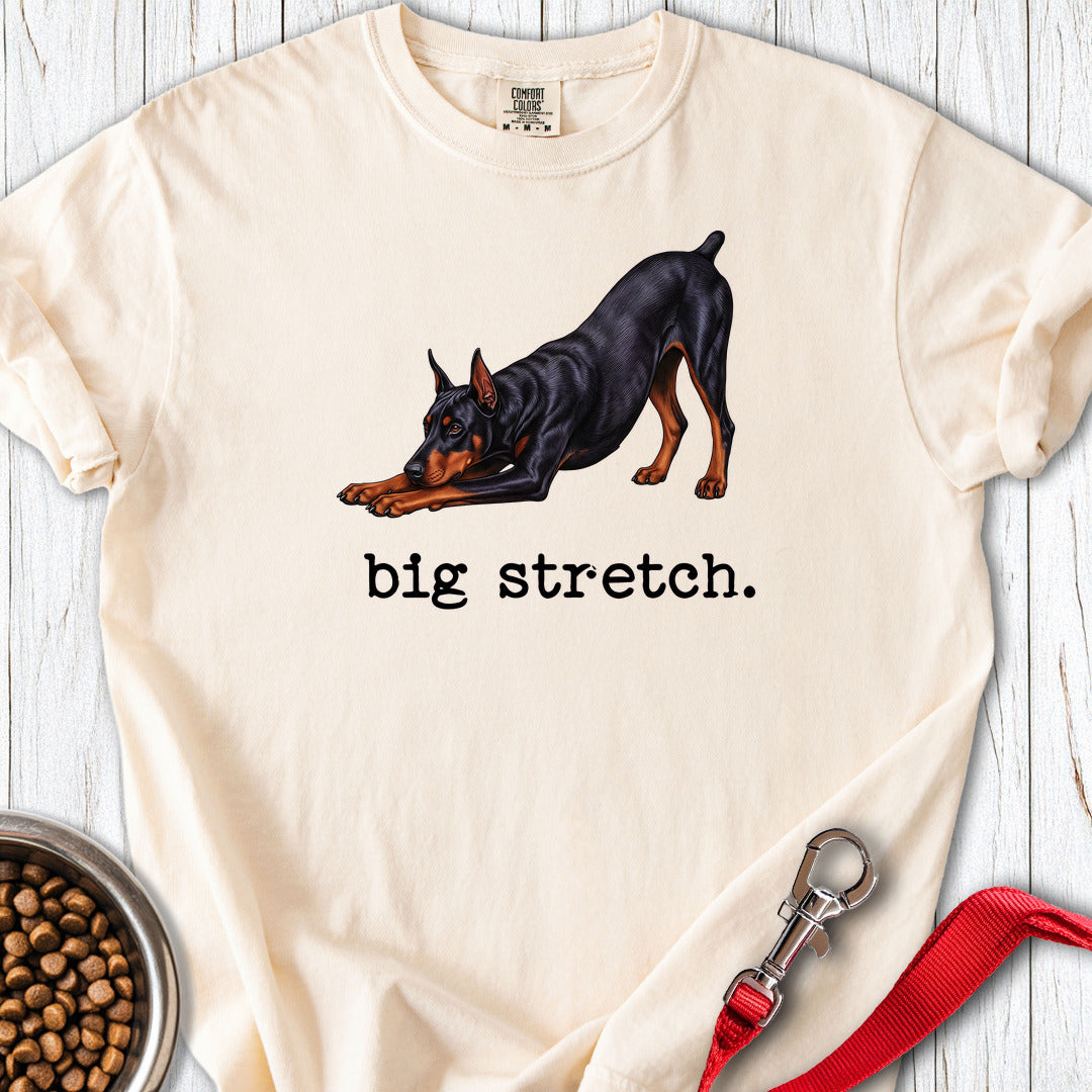 Doberman Pinscher Big Stretch Premium Tee — Ivory