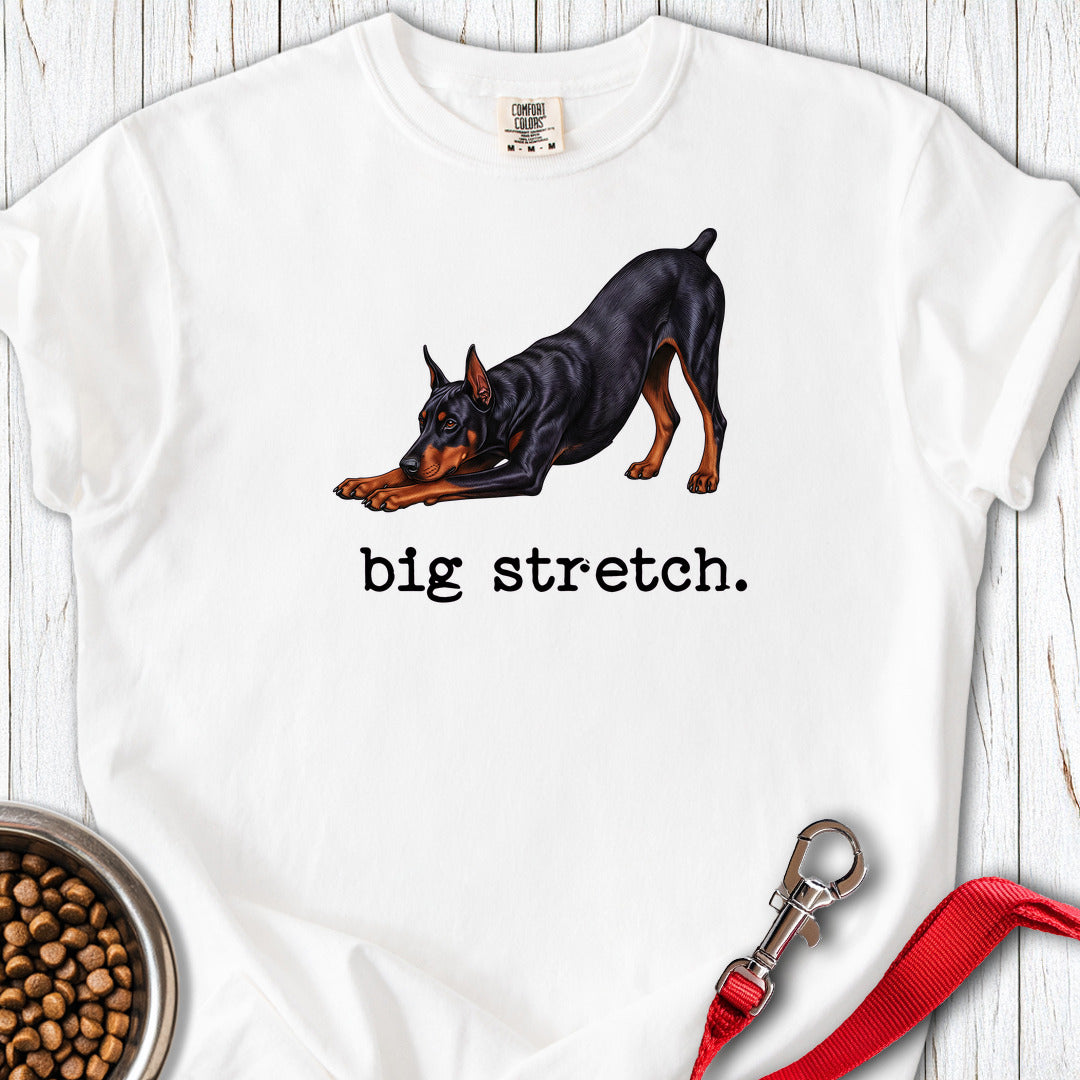 Doberman Pinscher Big Stretch Premium Tee — White