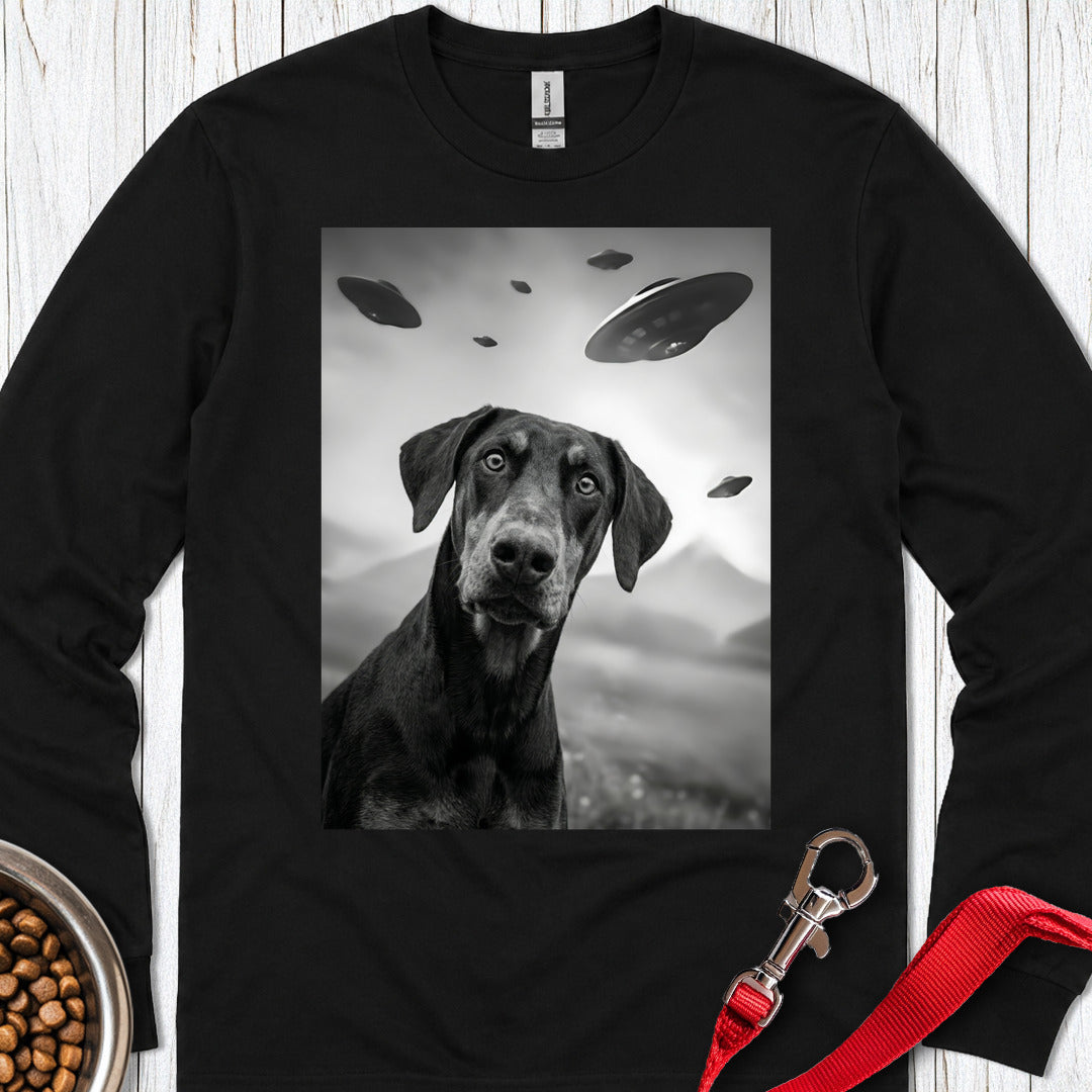Doberman Pinscher UFO Long Sleeve — Black