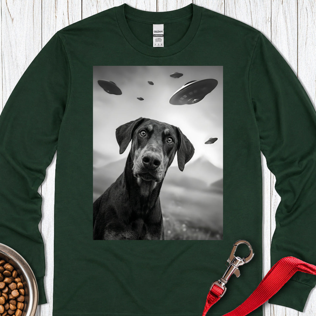 Doberman Pinscher UFO Long Sleeve — Forest Green