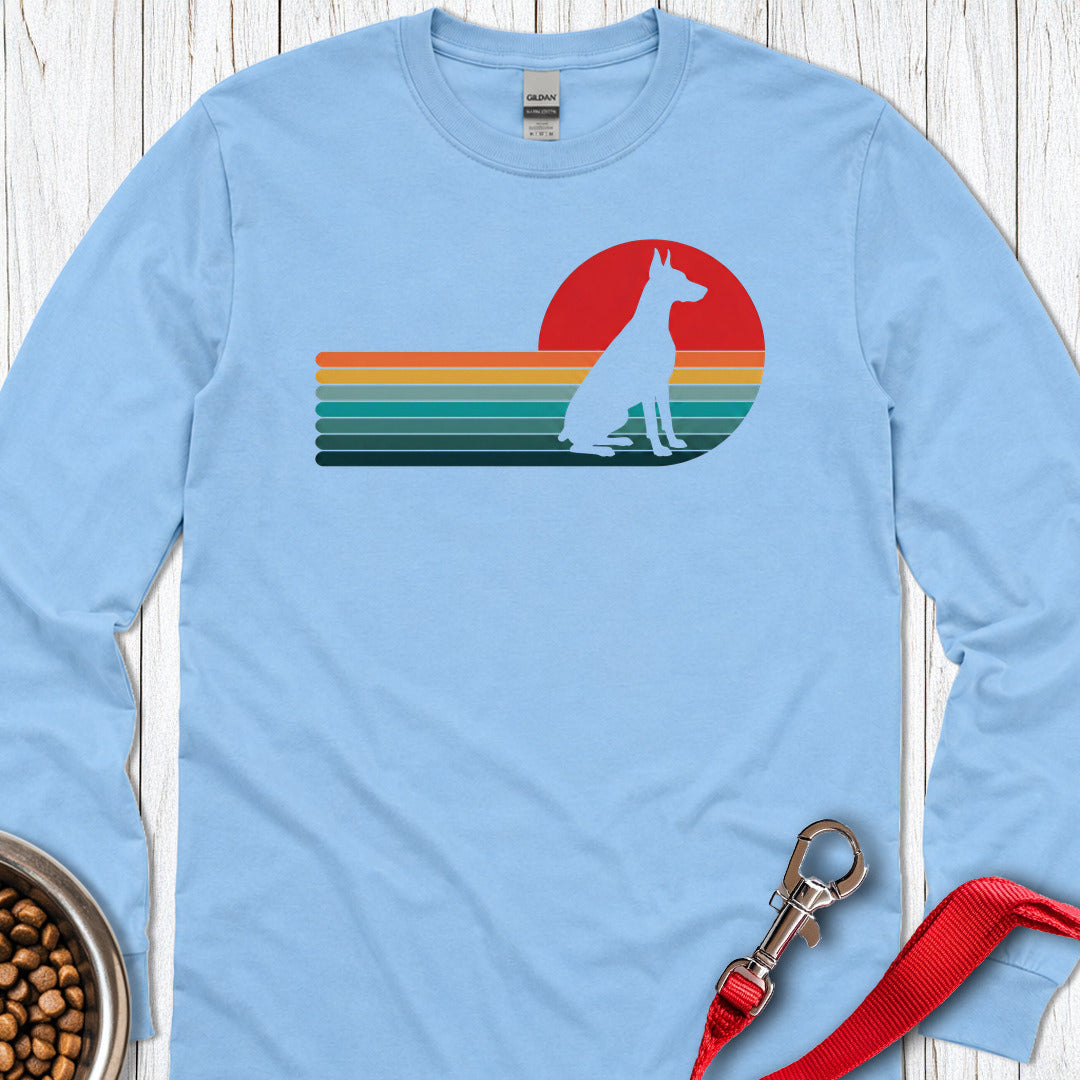 Doberman Retro Long Sleeve — Carolina Blue