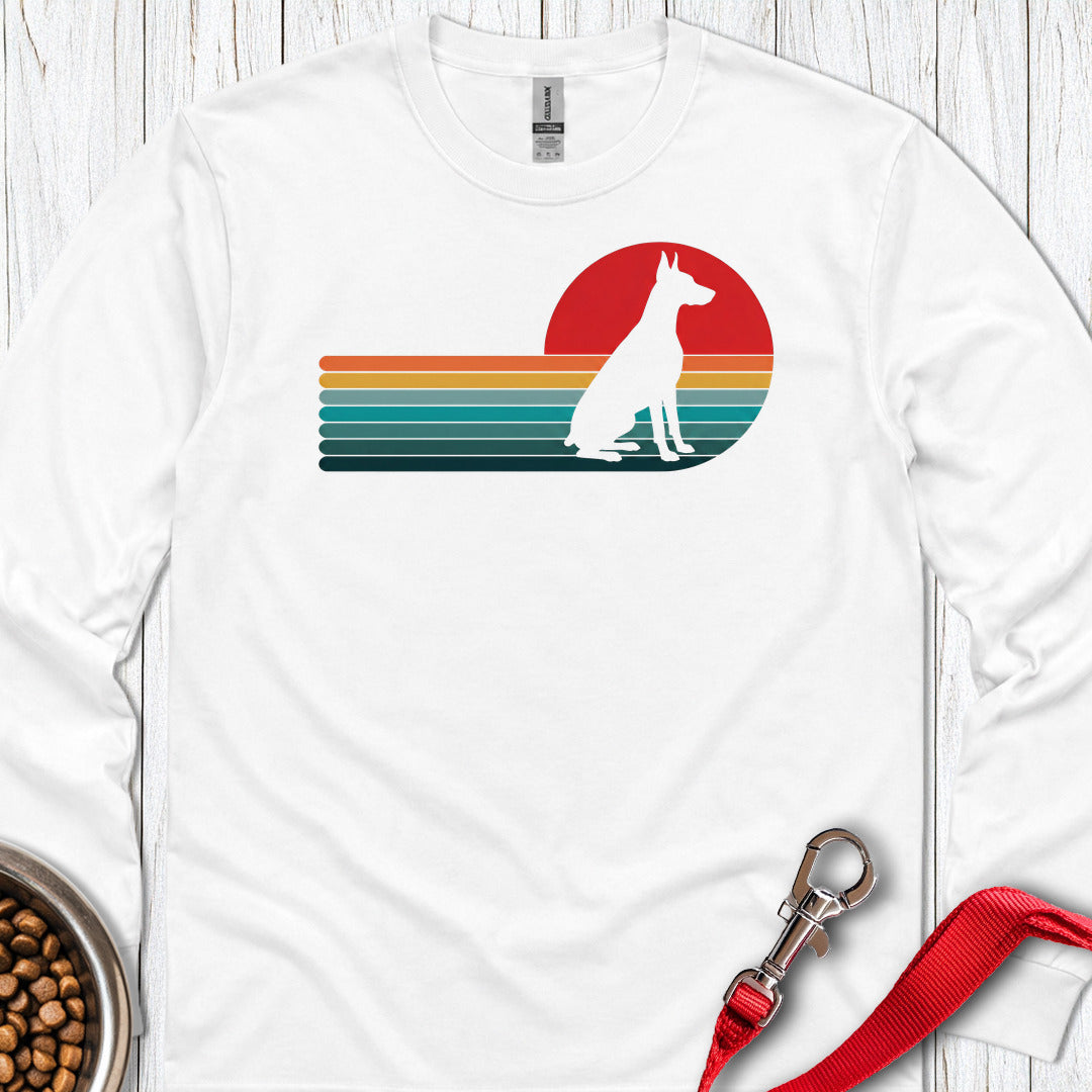 Doberman Retro Long Sleeve — White