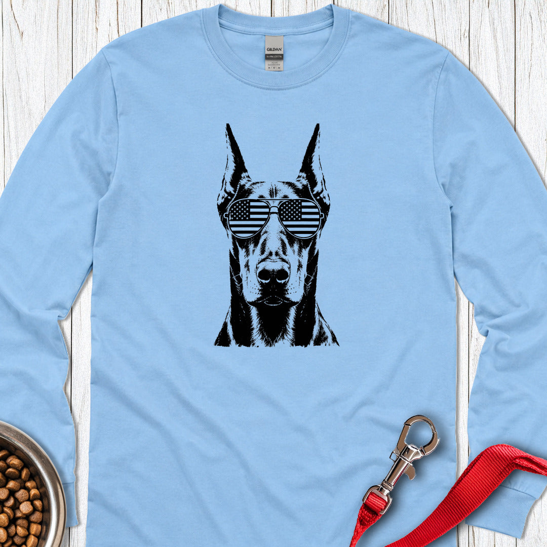 Doberman USA Long Sleeve — Carolina Blue