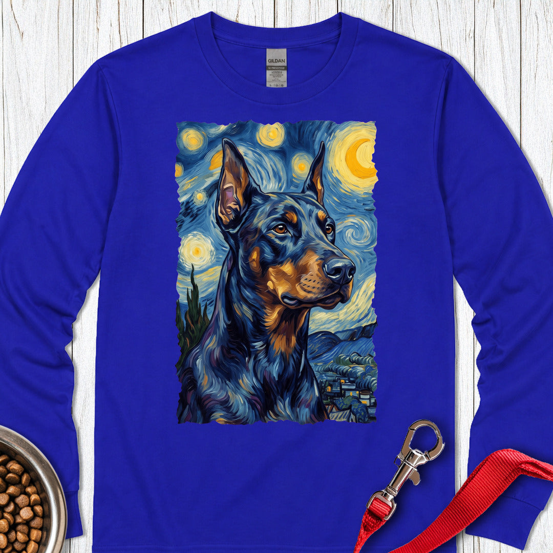 Doberman Van Gogh Long Sleeve — Royal