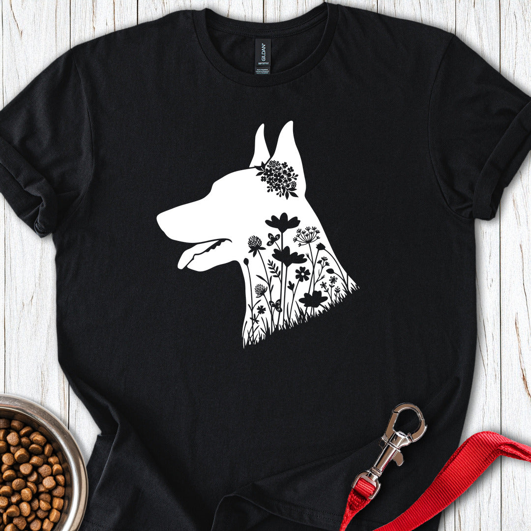 Dobermann Flowers — Black