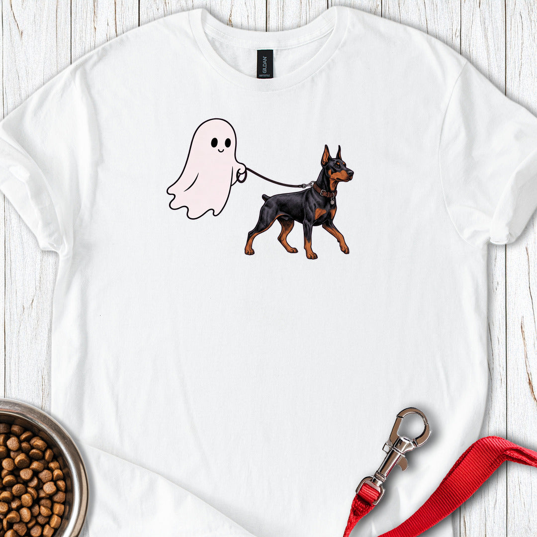 Dobermann Halloween Ghost — White