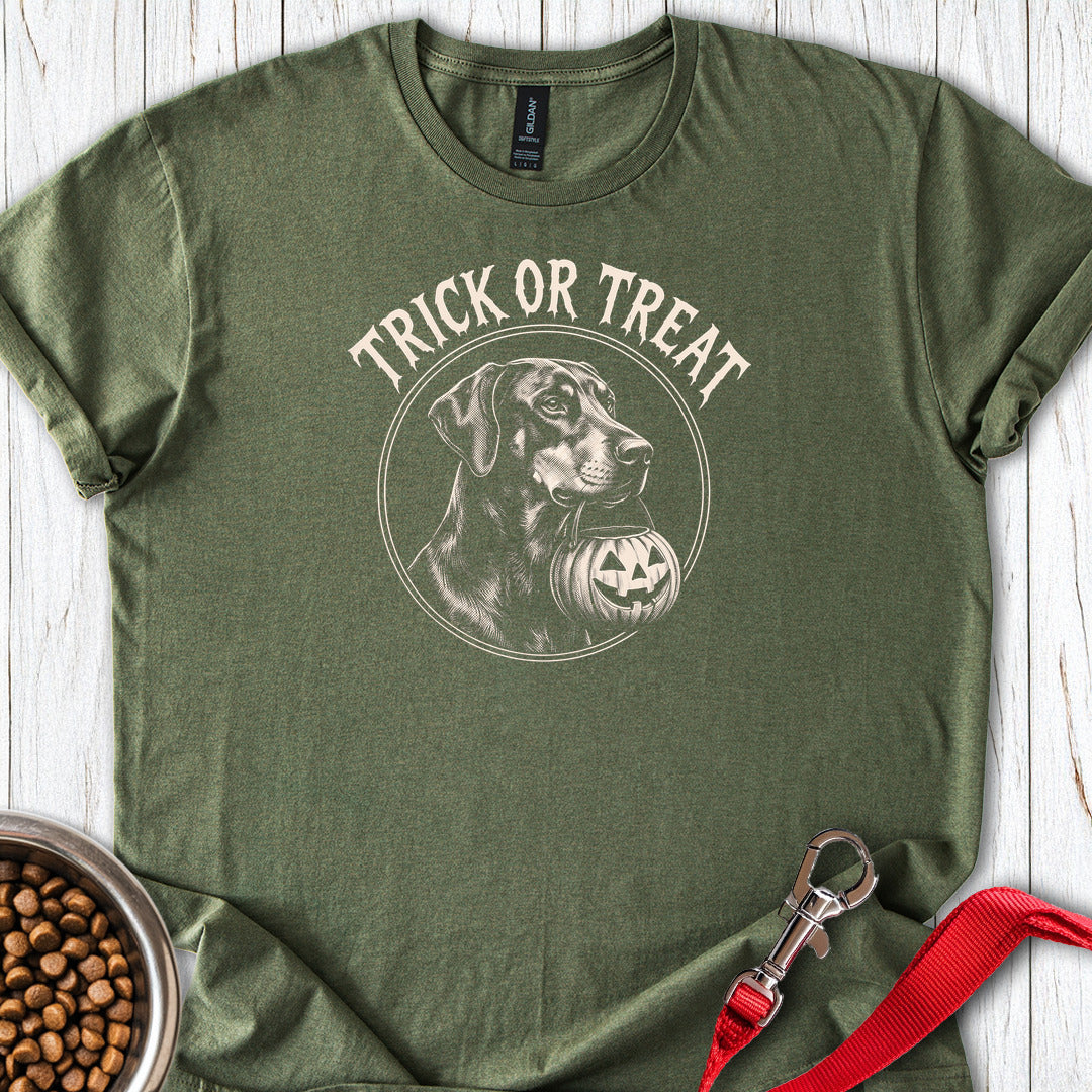Dobermann Halloween Trick or Treat — Military Green
