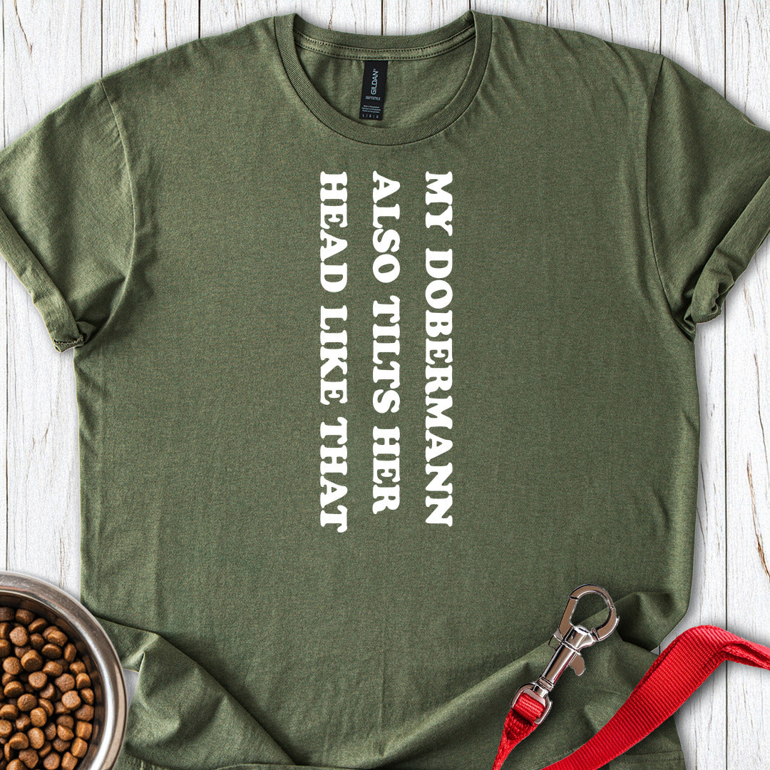 Dobermann Tilt Her Head — Military Green