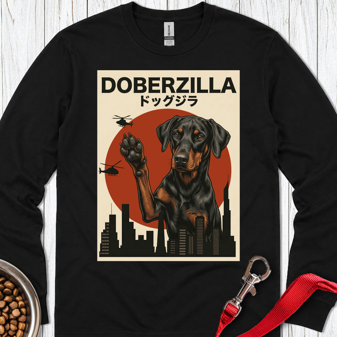 Doberzilla Doberman Long Sleeve — Black