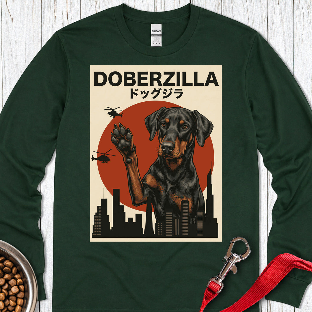 Doberzilla Doberman Long Sleeve — Forest Green