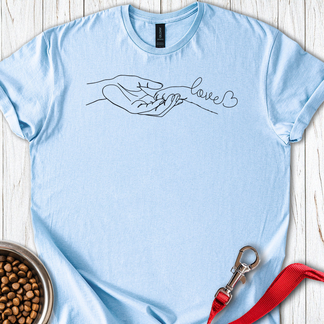 Dog Paw Love Shirt Light Blue