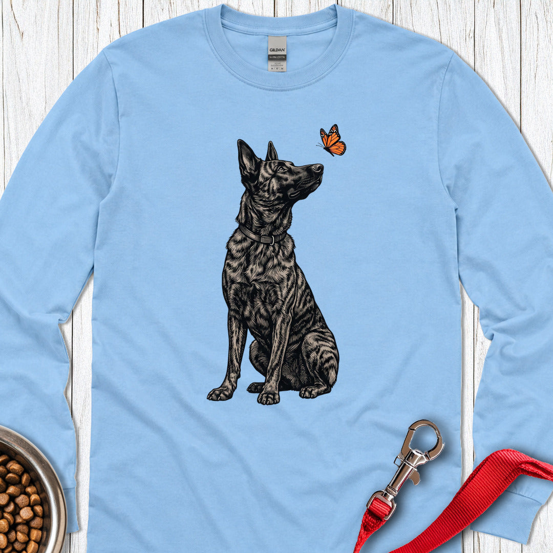 Dutch Shepherd Butterfly Long Sleeve — Carolina Blue