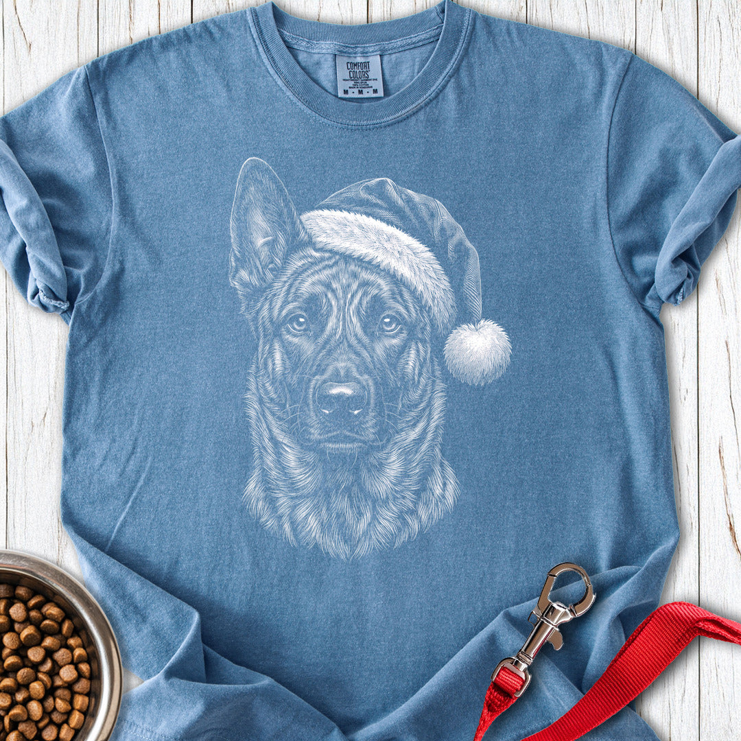 Dutch Shepherd Christmas Santa Hat Premium Tee Blue Jean