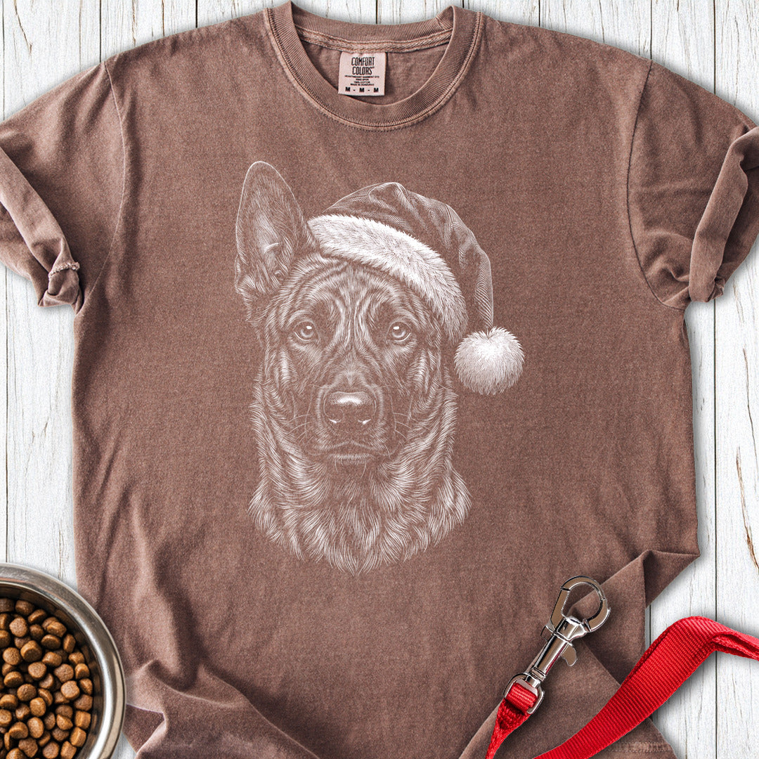 Dutch Shepherd Christmas Santa Hat Premium Tee Espresso