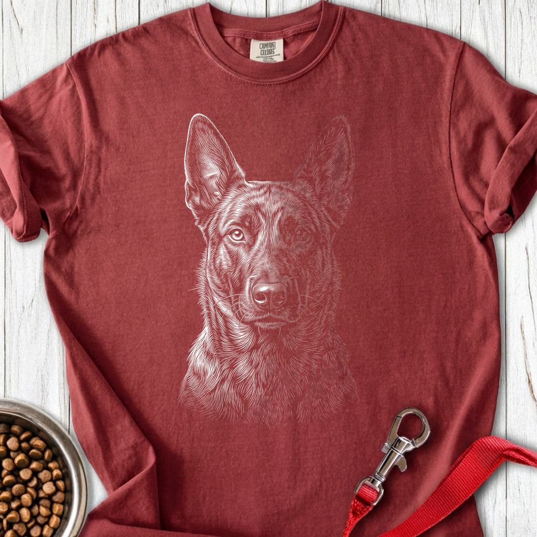 Dutch Shepherd Engraved Premium Tee — Brick