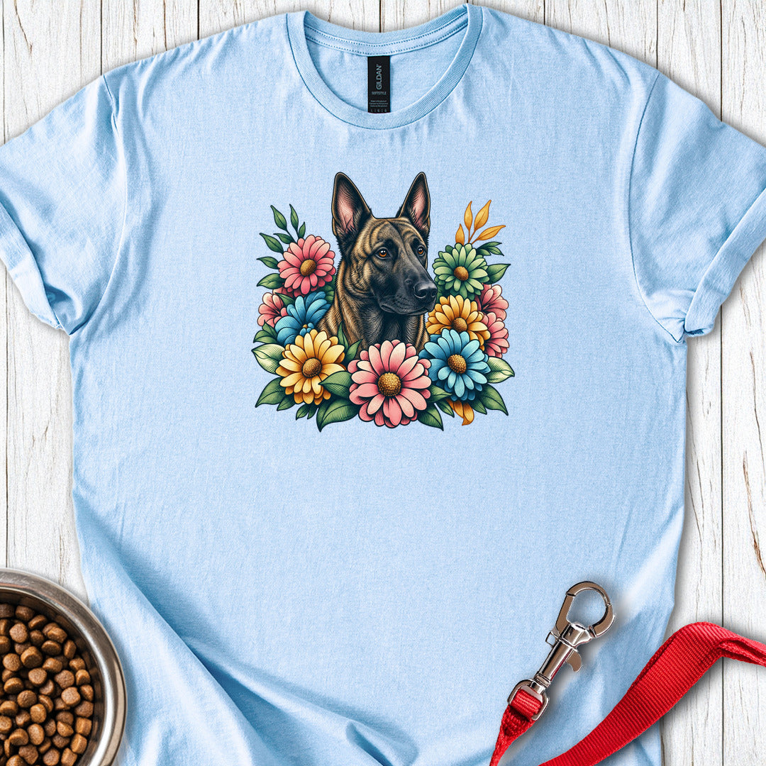 Dutch Shepherd Floral — Light Blue