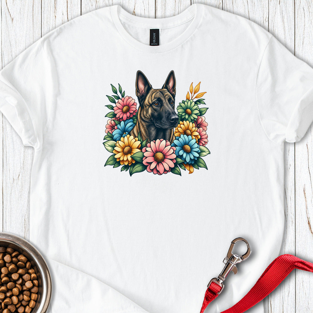 Dutch Shepherd Floral — White
