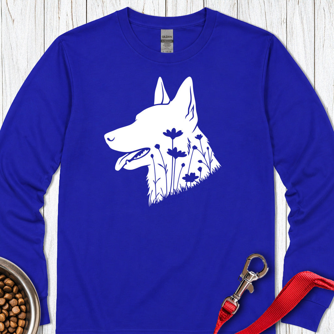 Dutch Shepherd Flowers Long Sleeve — Royal