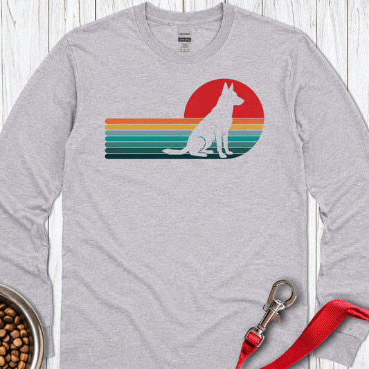 Dutch Shepherd Retro Long Sleeve — Sport Grey