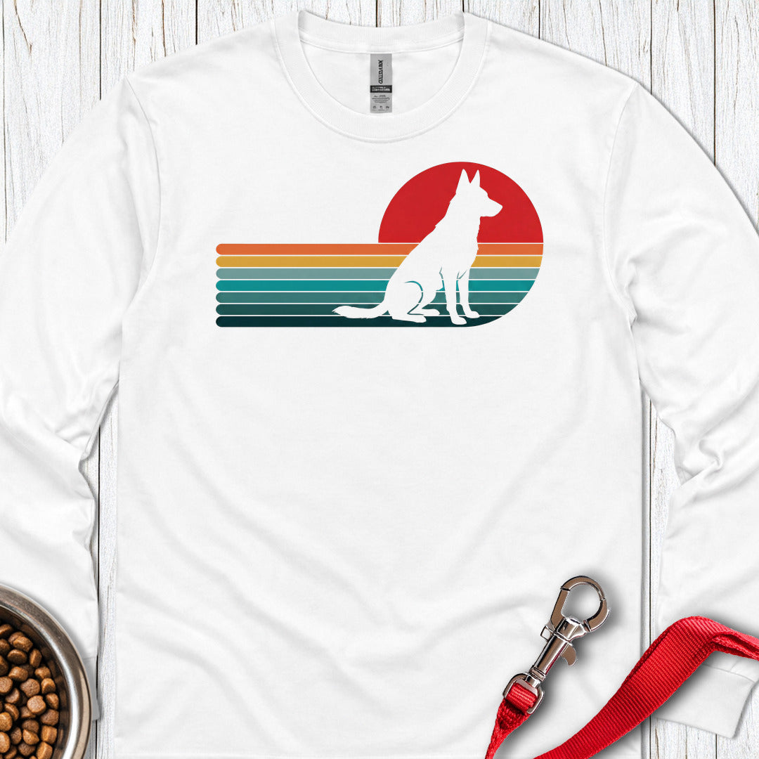 Dutch Shepherd Retro Long Sleeve — White