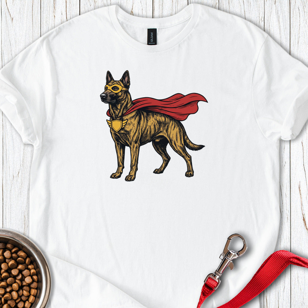 Dutch Shepherd Superhero — White