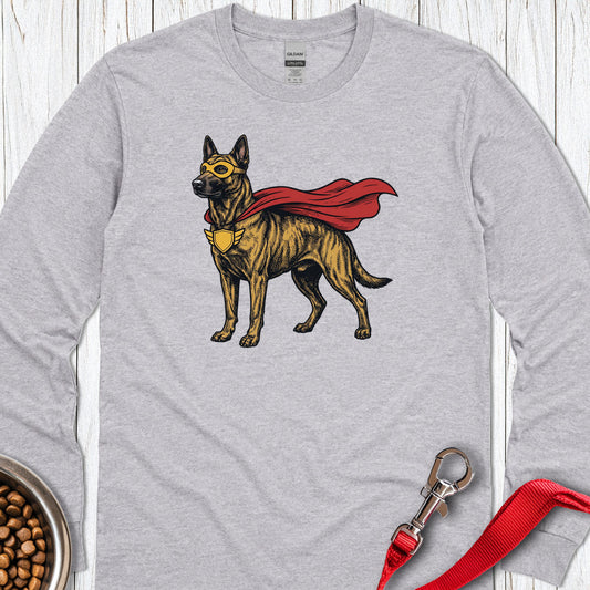Dutch Shepherd Superhero Long Sleeve — Sport Grey