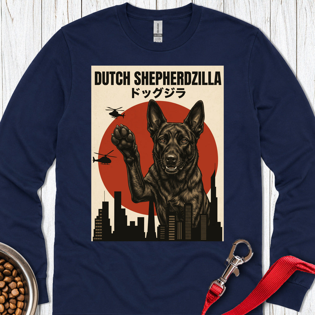 Dutch Shepherdzilla Long Sleeve — Navy
