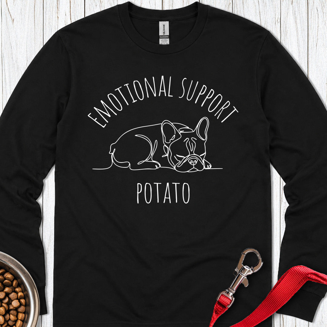 Emotional Support Potato Long Sleeve — Black
