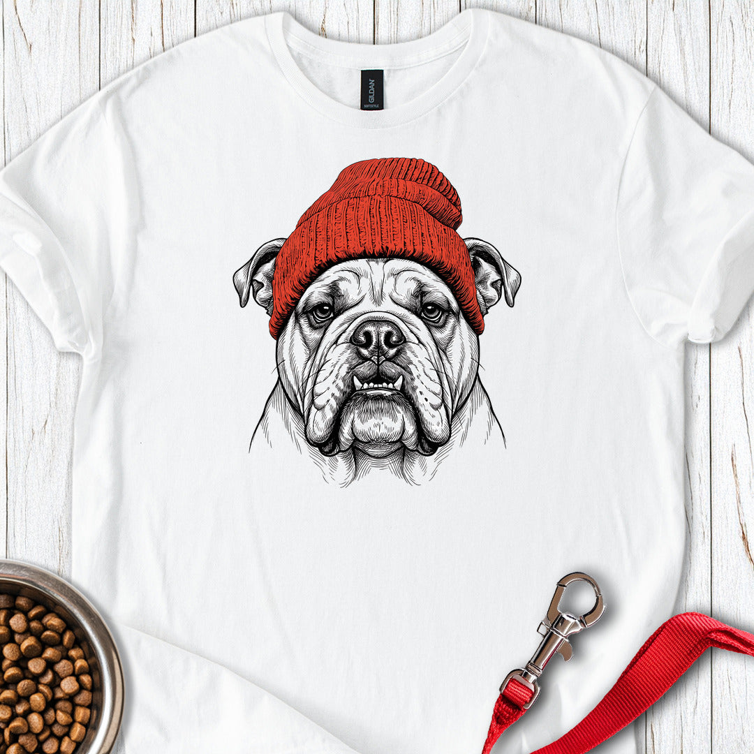 English Bulldog Beanie White