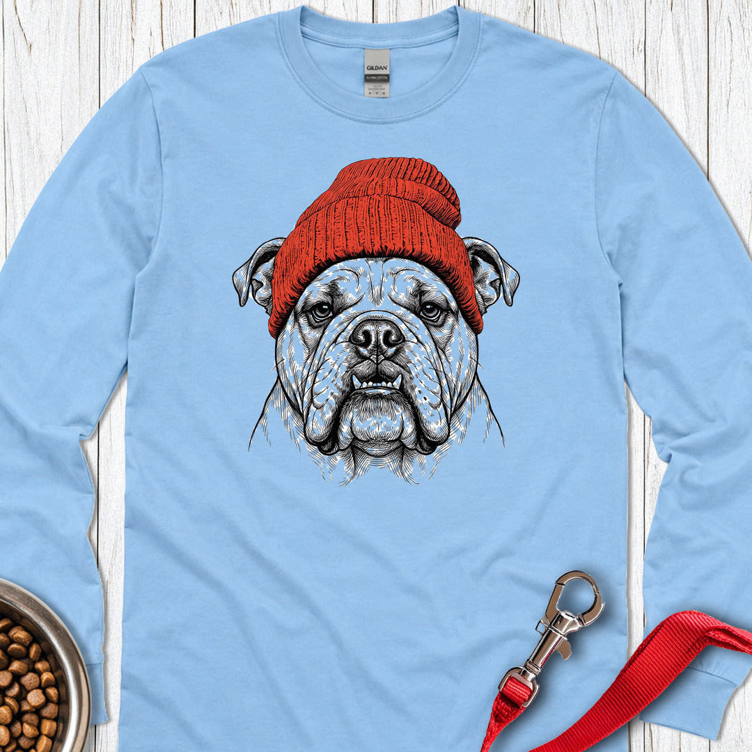 English Bulldog Beanie Long Sleeve Carolina Blue